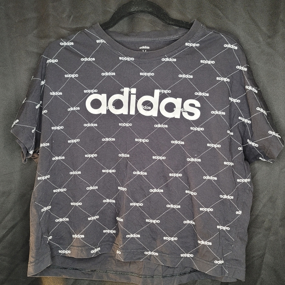Adidas repeating logo crop top